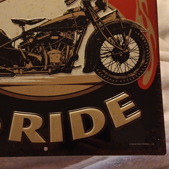 Motorcycle Metal Sign 8 3/4" x 9" in red & black - Picture 4 of 6